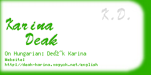karina deak business card